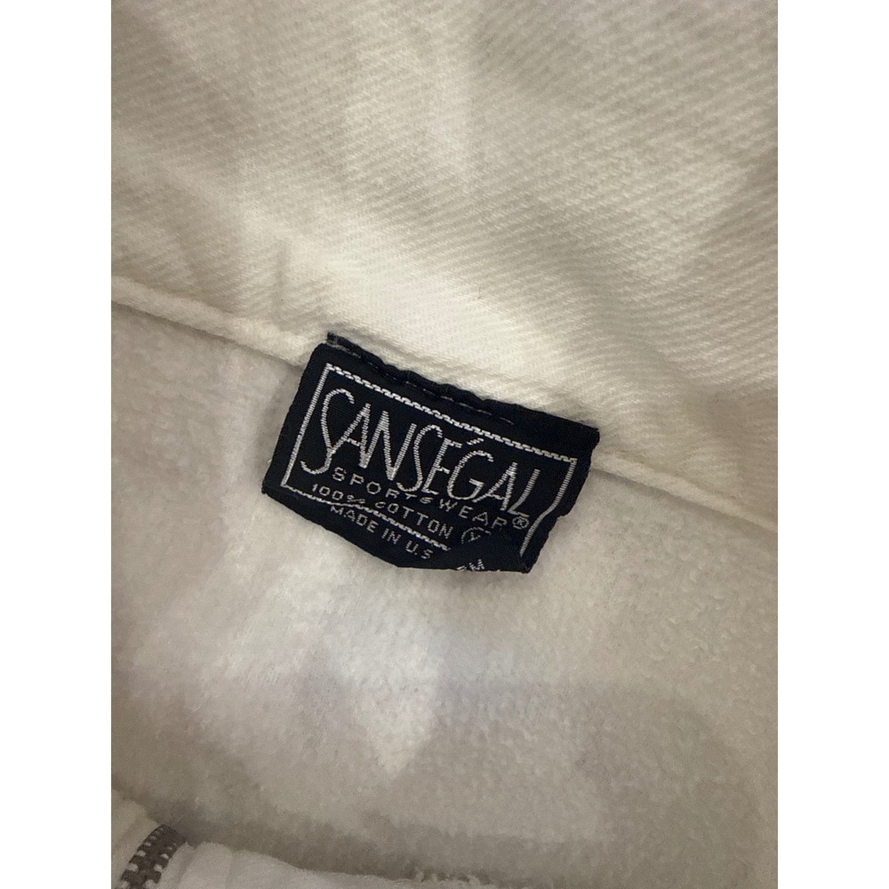 Vintage San Segal Lake Tahoe Quarter Zip Sweatshirt White Made‎ in USA Mens XL - Picture 4 of 8